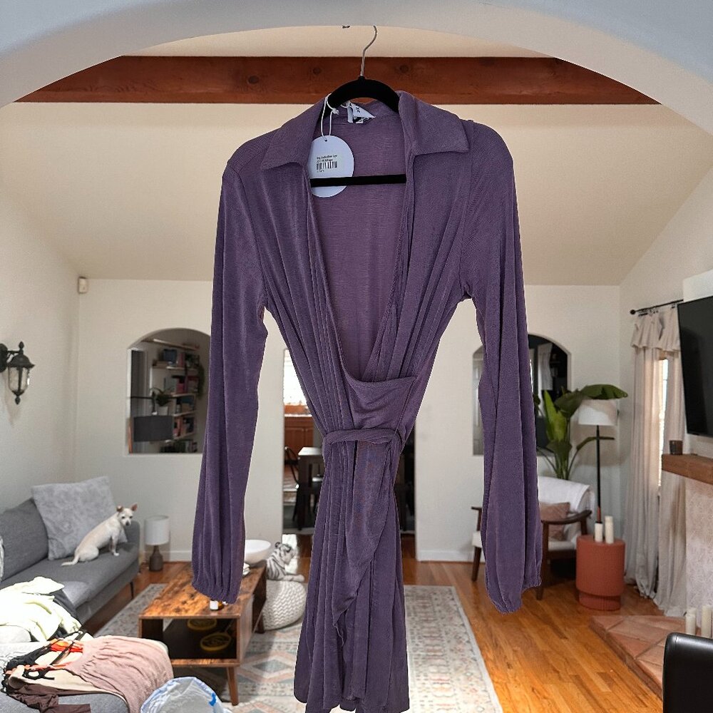 Purple Wrap Dress - Princess Polly - US 6